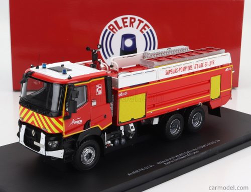 RENAULT  K380 GALLIN CCMC SDIS 28 TANKER TRUCK 3-ASSI SAUPERS POMPIERS D'EURE ET LOIR 2019  RED WHITE YELLOW
