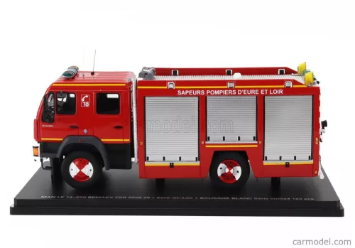 MAN  LE 14.220 TANKER TRUCK DOUBLE CABINE BEMAEX FSR SDIS 28 SAPEURS POMPIERS D'EURE ET LOIR 2004  RED GREY