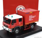 MAN  LE 14.220 TRUCK DOUBLE CABINE BEMAEX GRIMP SDIS 77 SAPEURS POMPIERS GROUPE RECONNAISSANCE INTERVENTION MILIEU PERILLEUX 2004  RED WHITE YELLOW