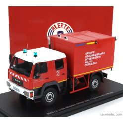   MAN  LE 14.220 TRUCK DOUBLE CABINE BEMAEX GRIMP SDIS 77 SAPEURS POMPIERS GROUPE RECONNAISSANCE INTERVENTION MILIEU PERILLEUX 2004  RED WHITE YELLOW
