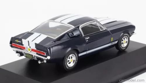 FORD USA  MUSTANG SHELBY GT500 COUPE 1967 - CON VETRINA - WITH SHOWCASE  BLUE WHITE