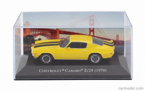 CHEVROLET  CAMARO Z/28 COUPE 1970 - CON VETRINA - WITH SHOWCASE  YELLOW BLACK
