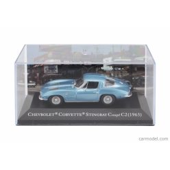   CHEVROLET  CORVETTE STINGRAY C2 COUPE 1963 - CON VETRINA - WITH SHOWCASE  LIGHT BLUE MET