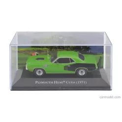   PLYMOUTH  HEMI CUDA COUPE 1971 - CON VETRINA - WITH SHOWCASE  GREEN BLACK