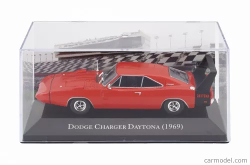 DODGE  CHARGER DAYTONA 1969 - CON VETRINA - WITH SHOWCASE  RED BLACK