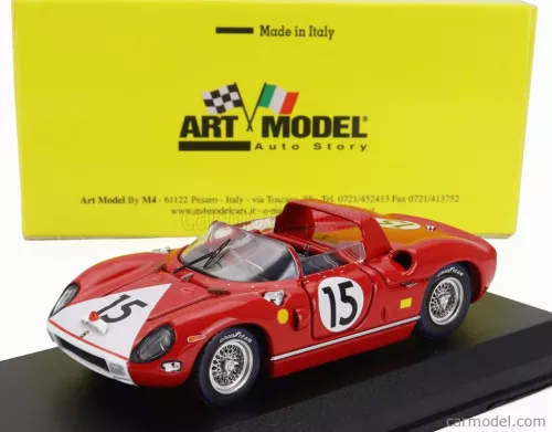 FERRARI  330P SPIDER 4.0L V12 TEAM N.A.R.T. N 15 24h LE MANS 1964 PEDRO RODRIGUEZ - SKIP HUDSON  RED WHITE