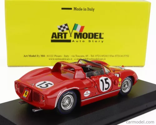 FERRARI  330P SPIDER 4.0L V12 TEAM N.A.R.T. N 15 24h LE MANS 1964 PEDRO RODRIGUEZ - SKIP HUDSON  RED WHITE