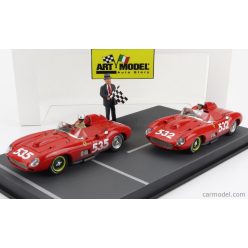   FERRARI DIORAMA SET 2X 315S SPIDER sn0684 N 535 WINNER MILLE MIGLIA 1957 P.TARUFFI + N 532 2nd MILLE MIGLIA 1957 W.VON TRIPS