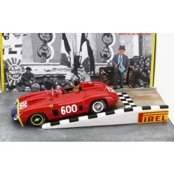   FERRARI  DIORAMA - 290MM SPIDER s/n0626 N 600 MILLE MIGLIA 1956 JUAN MANUEL FANGIO  RED BLUE YELLOW