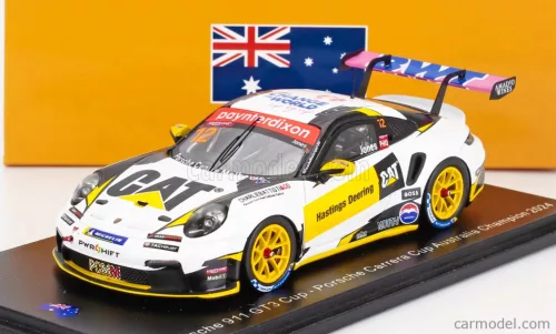 PORSCHE  911 992 GT3 N 12 PORSCHE CARRERA CUP AUSTRALIA CHAMPION 2024 HARRI JONES  WHITE YELLOW BLACK