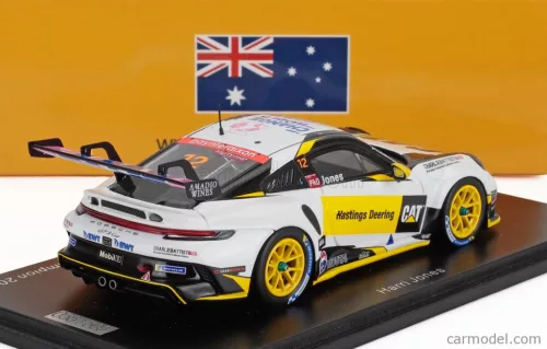 PORSCHE  911 992 GT3 N 12 PORSCHE CARRERA CUP AUSTRALIA CHAMPION 2024 HARRI JONES  WHITE YELLOW BLACK