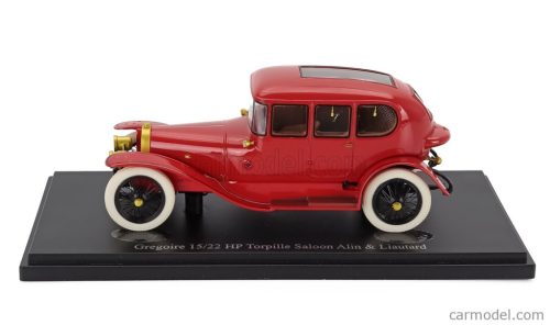GREGOIRE  15/22hp TORPILLE SALOON ALIN & LIAUTARD FRANCE 1912  RED