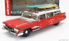 CADILLAC  ELDORADO AMBULANCE WITH SHARK GRAPHICS AN SURFBOARDS 1959  RED WHITE