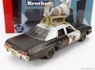 DODGE  MONACO BLUESMOBILE WITH THE HORN ON THE ROOF 1974 - WITH THE BLUES BROTHERS FIGURES  BLACK WHITE