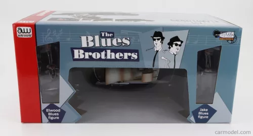 DODGE  MONACO BLUESMOBILE WITH THE HORN ON THE ROOF 1974 - WITH THE BLUES BROTHERS FIGURES  BLACK WHITE