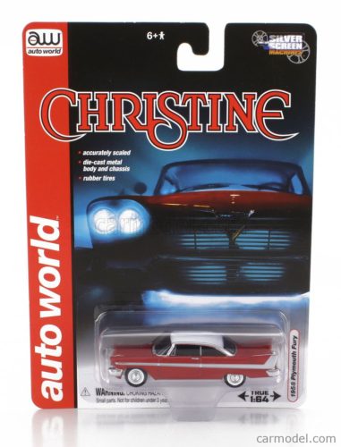 PLYMOUTH  FURY COUPE 1958 - BLACK WINDOWS - CHRISTINE LA MACCHINA INFERNALE  RED WHITE SILVER