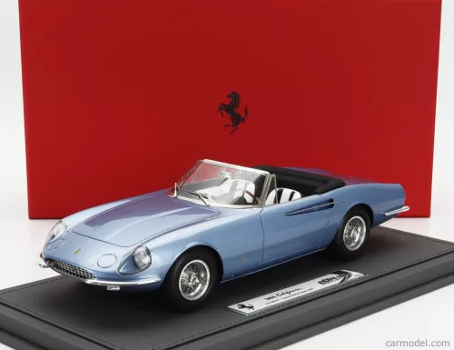 FERRARI  365 CALIFORNIA s/n08347 SPIDER CABRIOLET GENEVE MOTORSHOW 1966- CON VETRINA - WITH SHOWCASE  LIGHT BLUE MET
