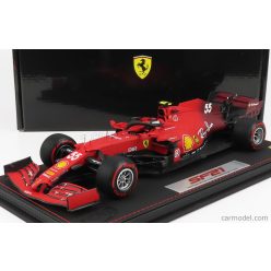   FERRARI  F1 SF21  TEAM SCUDERIA FERRARI MISSION WINNOW N 55 5th EMILIA ROMAGNA ITALY GP - SOFT RED TIRES 2021 CARLOS SAINZ JR. - CON VETRINA - WITH SHOWCASE  RED