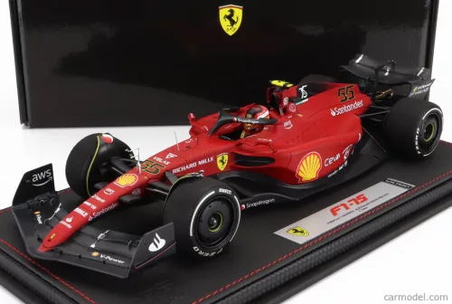 FERRARI  F1-75 TEAM SCUDERIA FERRARI N 55 AUSTRALIAN GP 2022 CARLOS SAINZ - CON VETRINA - WITH SHOWCASE  RED