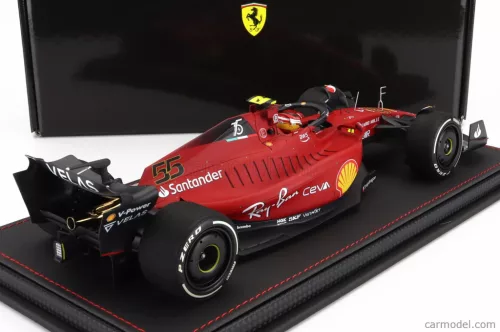 FERRARI  F1-75 TEAM SCUDERIA FERRARI N 55 AUSTRALIAN GP 2022 CARLOS SAINZ - CON VETRINA - WITH SHOWCASE  RED