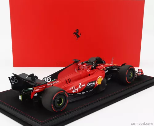 FERRARI  F1  SF-23 TEAM SCUDERIA FERRARI N 16 3rd BELGIUM SPA GP 2023 CHARLES LECLERC - CON VETRINA - WITH SHOWCASE  RED BLACK