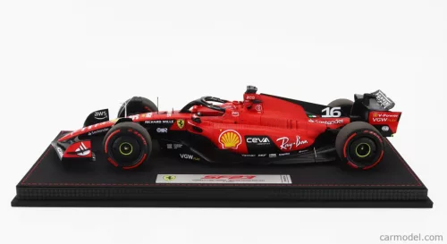 FERRARI  F1  SF-23 TEAM SCUDERIA FERRARI N 16 3rd BELGIUM SPA GP 2023 CHARLES LECLERC - CON VETRINA - WITH SHOWCASE  RED BLACK