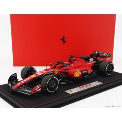   FERRARI  F1  SF-23 TEAM SCUDERIA FERRARI N 16 4th SINGAPORE GP 2023 CHARLES LECLERC - CON VETRINA - WITH SHOWCASE  RED BLACK