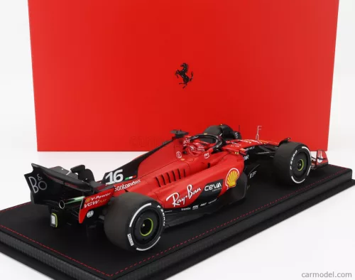 FERRARI  F1  SF-23 TEAM SCUDERIA FERRARI N 16 4th SINGAPORE GP 2023 CHARLES LECLERC - CON VETRINA - WITH SHOWCASE  RED BLACK