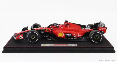 FERRARI  F1  SF-23 TEAM SCUDERIA FERRARI N 16 4th SINGAPORE GP 2023 CHARLES LECLERC - CON VETRINA - WITH SHOWCASE  RED BLACK