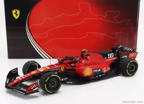 FERRARI  F1  SF-23 TEAM SCUDERIA FERRARI N 55 BELGIUM GP 2023 CARLOS SAINZ  RED BLACK