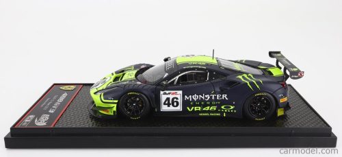 FERRARI  488 GT3 3.9L TURBO V8 TEAM KESSEL RACING VR46 N 46 12h GULF 2021 VALENTINO ROSSI - LUCA MARINI - A.SALUCCI "UCCIO" - CON VETRINA - WITH SHOWCASE