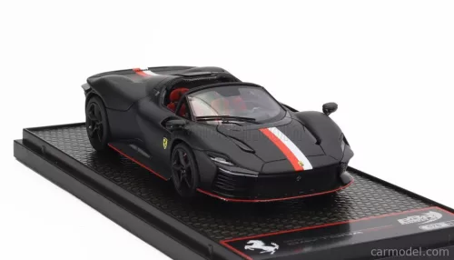 FERRARI  DAYTONA SP3 SERIE ICONA OPEN ROOF PRINCIPATO DI MONACO LIVERY N 16 PERSONAL CAR CHARLES LECLERC 2022  MATT BLACK