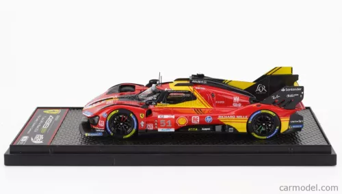 FERRARI  499P 3.0L TURBO V6 TEAM FERRARI AF CORSE N 51 3rd 24h LE MANS 2024 ALESSANDRO PIER GUIDI - JAMES CALADO - ANTONIO GIOVINAZZI  RED YELLOW BLACK