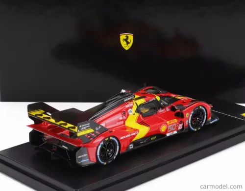 FERRARI  499P 3.0L TURBO V6 TEAM FERRARI AF CORSE N 50 3rd 1000 miles SEBRING 2023 ANTONIO FUOCO - MIGUEL MOLINA - NICKLAS NIELSEN  RED YELLOW BLACK