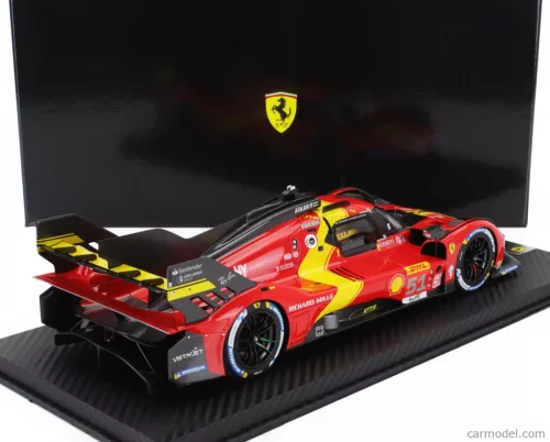 FERRARI  499P 3.0L TURBO V6 TEAM FERRARI AF CORSE N 51 3rd WEC 6h SPA 2023 ALESSANDRO PIER GUIDI - JAMES CALADO - ANTONIO GIOVINAZZI  RED YELLOW BLACK