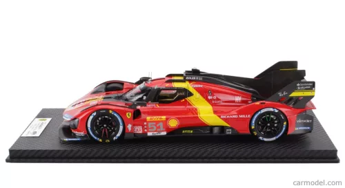 FERRARI  499P 3.0L TURBO V6 TEAM FERRARI AF CORSE N 51 3rd WEC 6h SPA 2023 ALESSANDRO PIER GUIDI - JAMES CALADO - ANTONIO GIOVINAZZI  RED YELLOW BLACK