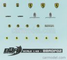 FERRARI  DECALS - HIGH QUALITY - WITH THREADS OF REAL CHROME - MATRICA