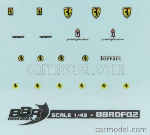 FERRARI  DECALS - HIGH QUALITY - WITH THREADS OF REAL CHROME - MATRICA