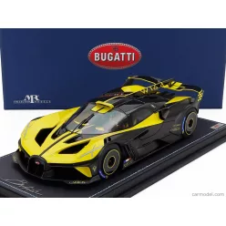   BUGATTI  BOLIDE W16.4 8.0 FOUR-TURBO 1850hp 500km/h 2020 - CON VETRINA - WITH SHOWCASE  YELLOW BLACK