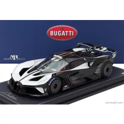   BUGATTI  BOLIDE W16.4 8.0 FOUR-TURBO 1850hp 500km/h 2020 - CON VETRINA - WITH SHOWCASE  QUARTZ WHITE BLACK