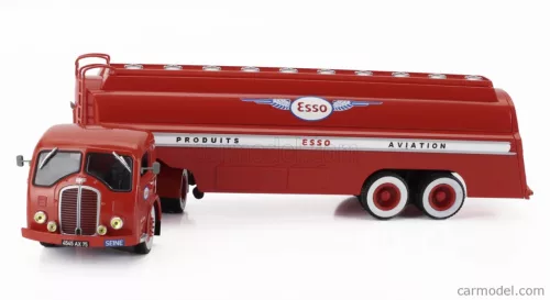 SOMUA  JL17 TRUCK TANKER TRUCK ESSO PRODUITS AVIATION 1955 - WITHOUT CARD BOX  RED