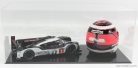 Vitrin - VETRINA DISPLAY BOX  FOR 1/18 CAR AND 1/2 HELMET - BASE NERA - BLACK BASE - Lungh.LENGHT cm 44.0 X Largh.WIDTH cm 20.0 X Alt.HEIGHT cm 18.3 (altezza interna cm 17.4 ) - CAR AND HELMET NOT INCLUDED  PLASTIC DISPLAY