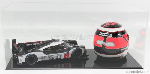 Vitrin - VETRINA DISPLAY BOX  FOR 1/18 CAR AND 1/2 HELMET - BASE NERA - BLACK BASE - Lungh.LENGHT cm 44.0 X Largh.WIDTH cm 20.0 X Alt.HEIGHT cm 18.3 (altezza interna cm 17.4 ) - CAR AND HELMET NOT INCLUDED  PLASTIC DISPLAY