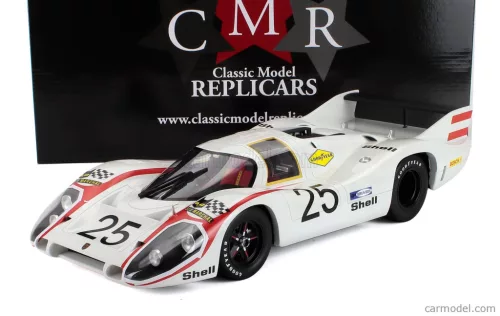 PORSCHE  917LH 4.5L TEAM PORSCHE SYSTEM ENGENEERING N 25 POLE POSITION 24h LE MANS 1970 VIC ELFORD - KURT AHRENS  WHITE RED