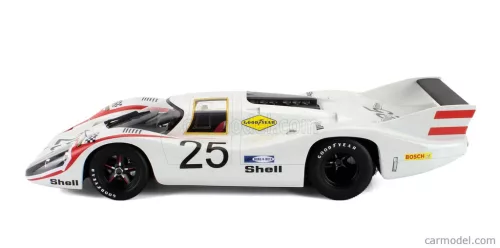 PORSCHE  917LH 4.5L TEAM PORSCHE SYSTEM ENGENEERING N 25 POLE POSITION 24h LE MANS 1970 VIC ELFORD - KURT AHRENS  WHITE RED