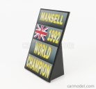 ACCESSORIES  F1  WORLD CHAMPION PLATE PIT BOARD - WILLIAMS FW14B RENAULT N 5 SEASON 1992 NIGEL MANSELL  GREY BLACK YELLOW