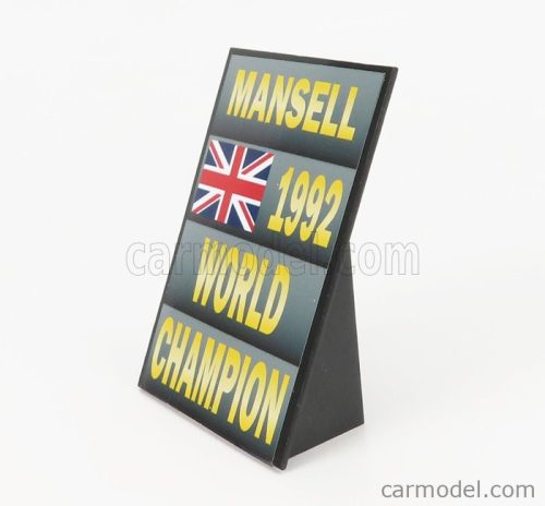 ACCESSORIES  F1  WORLD CHAMPION PLATE PIT BOARD - WILLIAMS FW14B RENAULT N 5 SEASON 1992 NIGEL MANSELL  GREY BLACK YELLOW