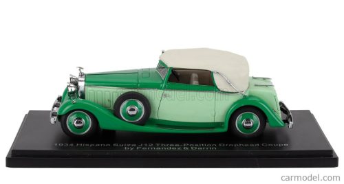 HISPANO SUIZA  J12 DROPHEAD CONVERTIBLE THREE-POSITION CLOSED BY FERNANDEZ & DARRIN 1934  2 TONE GREEN WHITE