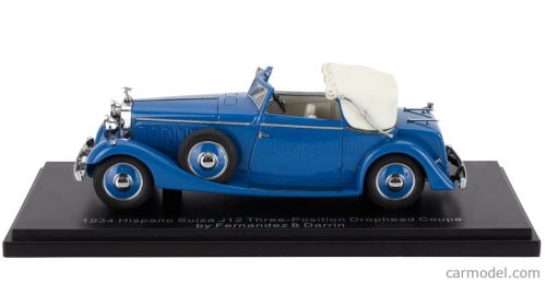 HISPANO SUIZA  J12 DROPHEAD CONVERTIBLE THREE-POSITION OPEN BY FERNANDEZ & DARRIN 1934  BLUE  WHITE