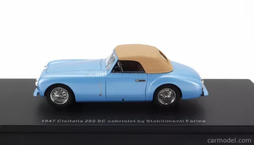 CISITALIA  202 SC STABILIMENTI FARINA CABRIOLET CLOSED 1947  LIGHT BLUE CREAM